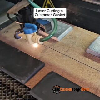 We were asked to produce high quality gaskets for massive building size transformers.  This is the highest density cork we have ever cut!  It's truly an amazing material. 
 #thecustomforgeworx #lasercutting #gasket
