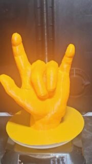 We couldn't help this customer create their trophy, but we continued to experiment, and the results of this 3D print are fantastic!  I love you in sign language #3dprinting #deafcommunity